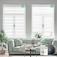 Yoolax 電動調光 スマートロールスクリーン（ベージュ）2個セット Amazon｜Yoolax 電動 調光ロールスクリーン 調光ブラインド ゼブラ調 2